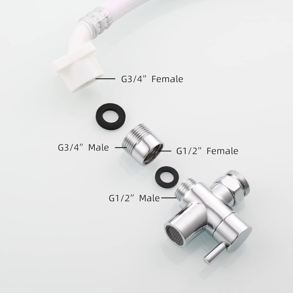 Messing hageslangekobling - 1/2\" IG til 3/4\" AG gjengeadapter -