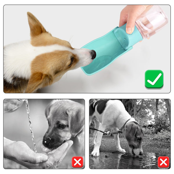 ##/Fällbar hundmatare 350ml drickflaska hundar för på språng##/