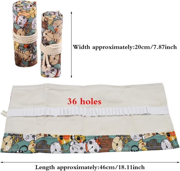 2 stk 36 Hull Lerrellsrull Opp Blyantveske Blyantveske Ruller Blyant