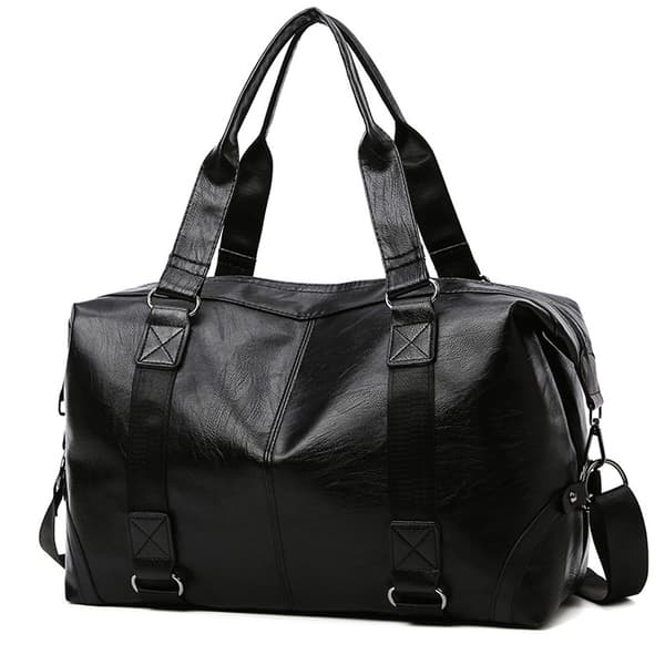 Svart PU skulderveske crossbody reiseveske