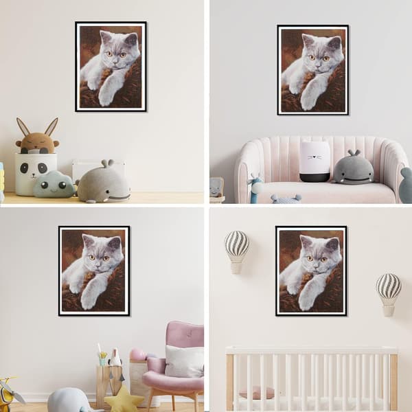 ##/5D diamantmålning-DIY-30x40cm-Orange pupill lat katt##/