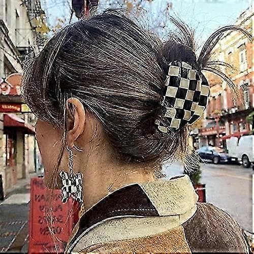 Zebra Plaid Dame Piger Haj Klips (2 Stykker)