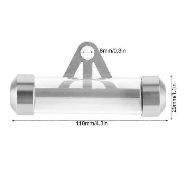 Universal Motorcykel Cylindrisk Rør Skatte Mærke Ramme Nummerplade Holder Opbevaring Cylinder Sølv