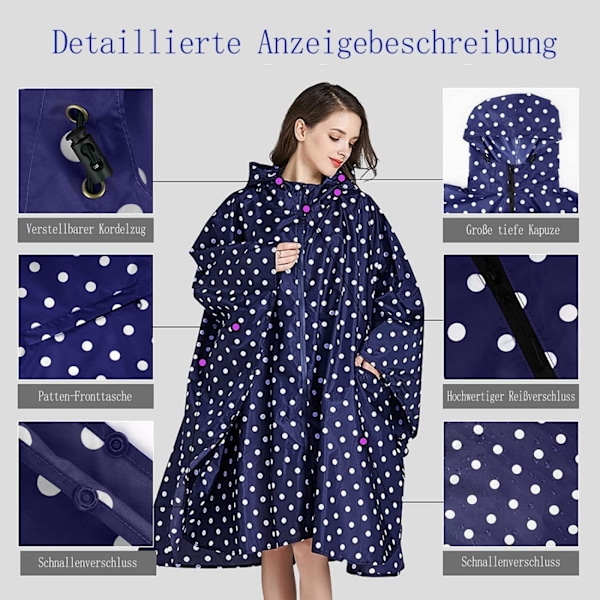 Regnfrakke Mode Unisex Regnponcho Åndbar Med Opbevaringspose