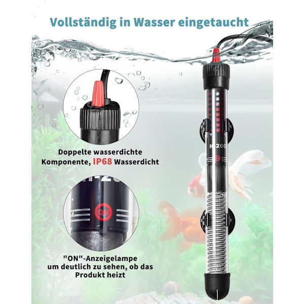 Justerbar Akvariumvärmare 120L 100 W Akvariumresistans med T