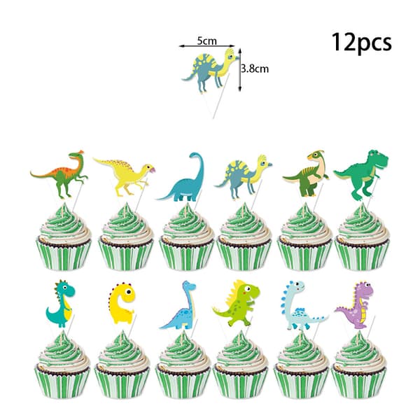 Tegneserie Dinosaur Tema Ballon Sæt Børnefødselsdagsfest Sæt Flag C