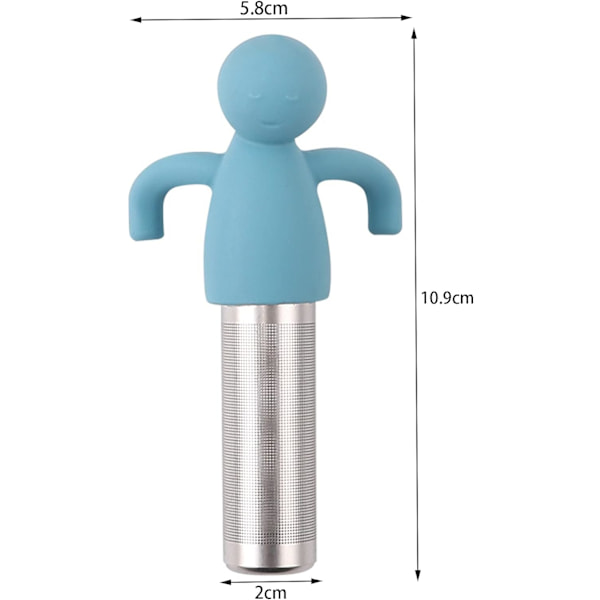 2 stk. rustfritt stål silikon te-infuser, hengende te-filter