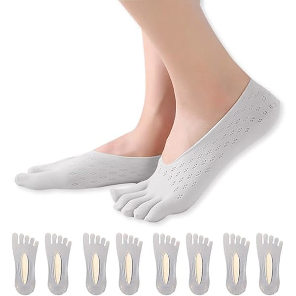 4 Paria Varvasukkia Naisille, 5 Varvasta, Avoimet, Liukumattomat, Matalat