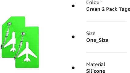 Silikon bagagemærke med navne-ID-kort (grøn 2-pak mærke), ver
