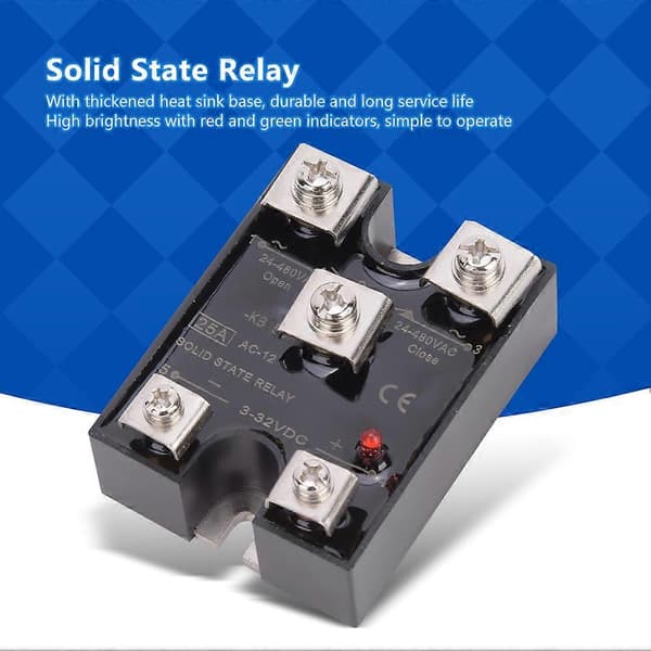 BERM KB25DA Solid State Relé 25A Enkeltfase 1NO1NC Solid State Relé DC Kontrollert AC