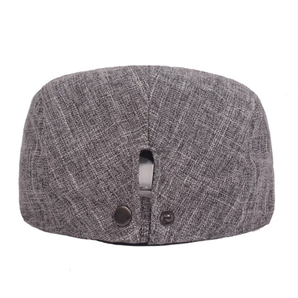 Mænds ren linned flad hat retro andeknappen cap litterær ung m
