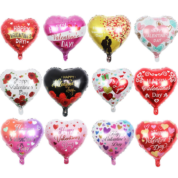 2 stk. 45 cm Hjerteballong Oppblåsbar Romantisk Gjenbrukbar God Valentinsdag Aluminiumfolie Ballong Dekor Hjemmedekorasjon C
