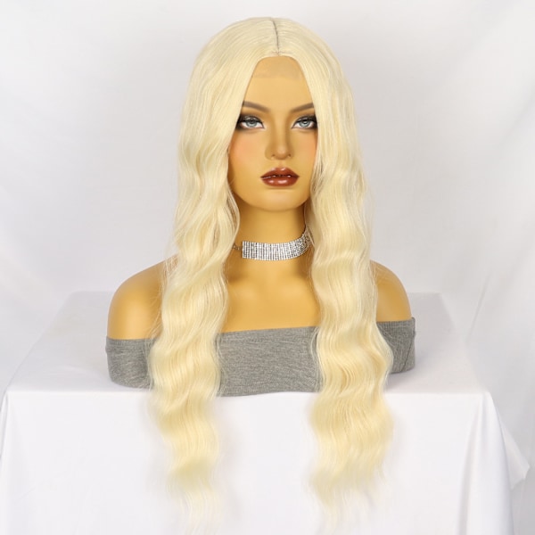##/Platinafarget, bølgete parykk for kvinner##/