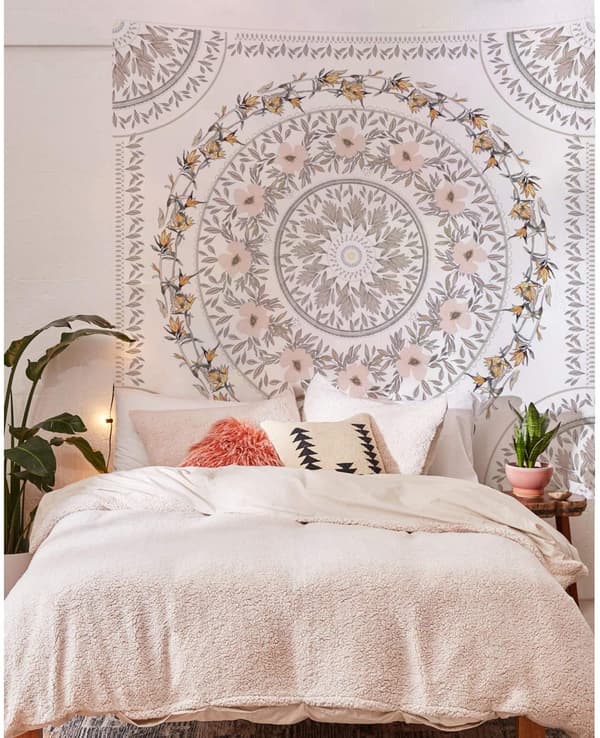 130x150cm Bohemsk Mandala Veggteppe for Naturdekor