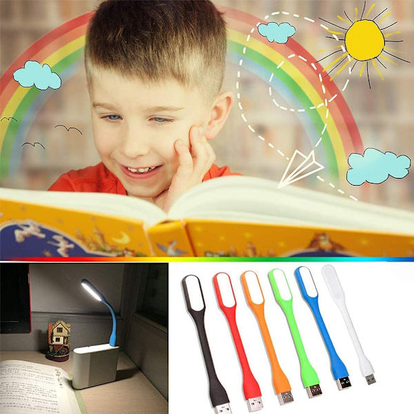 12 st USB LED-lampor, Mini USB Flexibel LED, Bokläslampa