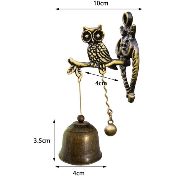 Retro Metal Magnetisk Dørklokke til Indendørs eller Udendørs (Ugle)