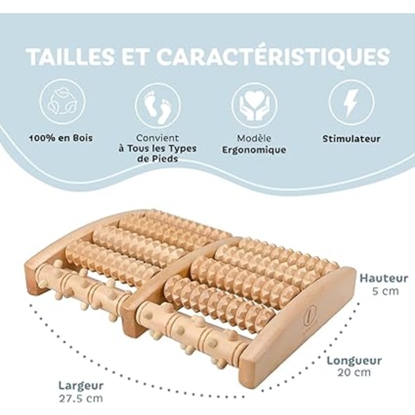 Trefootmassasjerulle - Plantar Refleksologi Enhet Avslappende