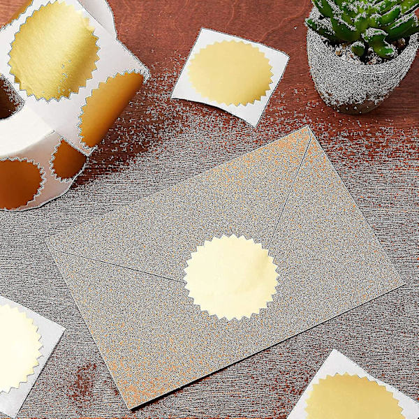 Runde Guld Mailing Label Stickers Rulle, Konvolutforsegling - 2 Tommer (gylden) (500 stk)