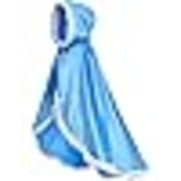 ##/Blå prinsessekappe til fest (passer til høyde 110 cm)##/