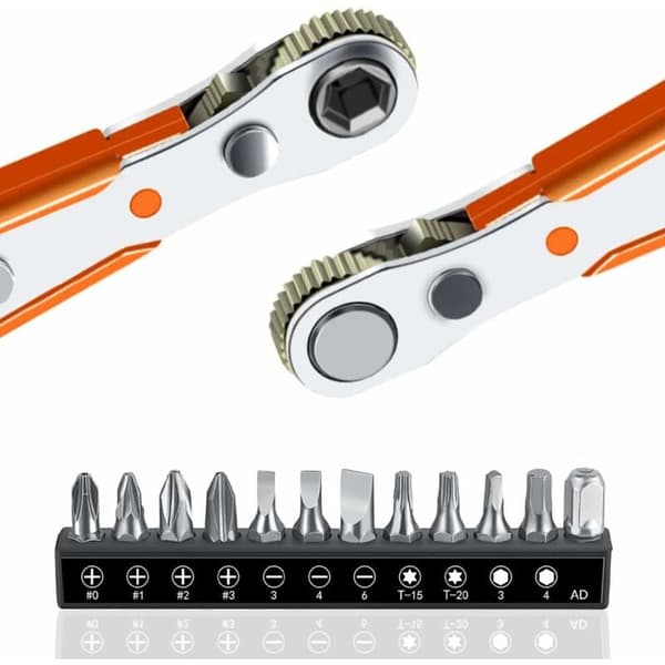 Ratsjet Skruetrækker Sæt 13 STK 110Mm, Mini 1/4 Ratsjet Nøgle og
