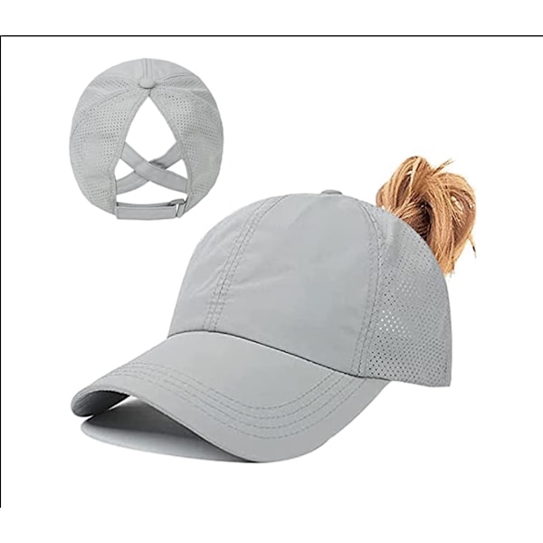 Ponytail Baseball Cap, Letvægts Justerbar Hurtigtørrende Åndbar