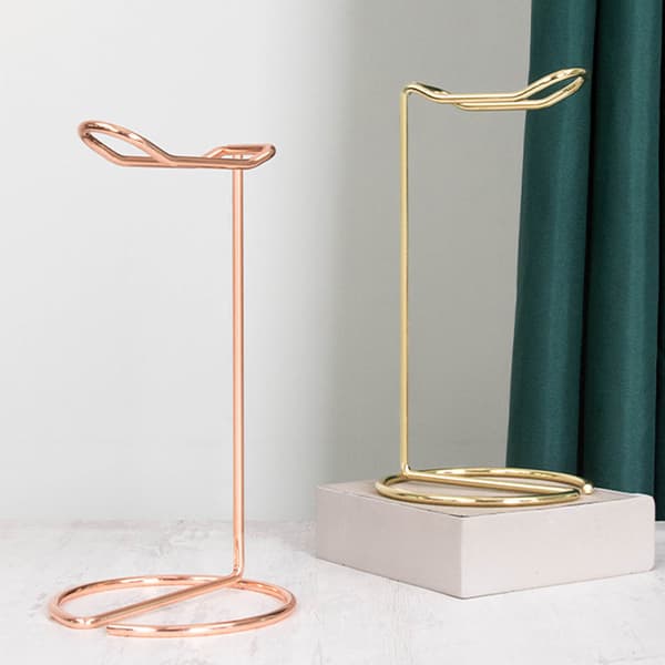 ##/Huvudtelefonställ i roséguld med metallbas##/