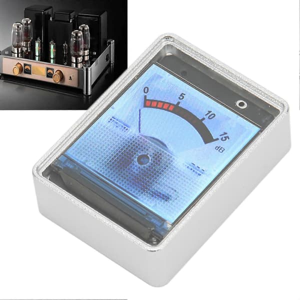 VU Meter Aluminiumlegeringsskal 1,3 Tommer Display Stemmeaktiveret Knapjustering VU Panel Meter Niveau Forstærker