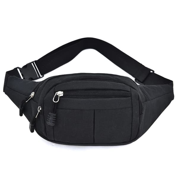 ##/Svart multifunktionell midjeväska, sport crossbody väska##/