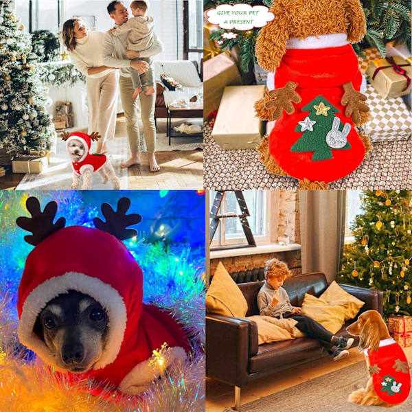 ##/Julhundjacka - Julgranmönster - S, Juldjurskläder##/