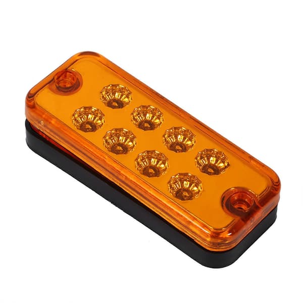 6 stk 8 LED Klaring Side Markeringslys Indikatorlampe Lastebil Tilhenger Gul