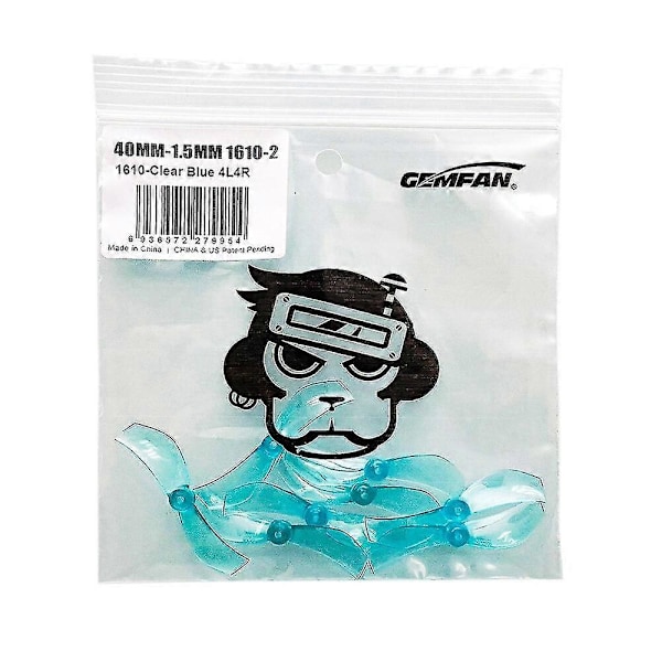4 Par Gemfan 40mm 1610 1.6x1.0 1.6 Tommers 2-Blads Propell 1.0mm / 1.5mm Hull for Flywoo Firfly 1S N