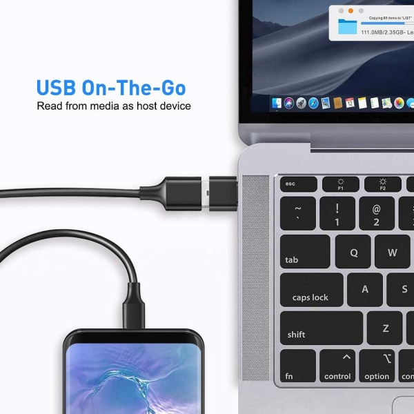 Adapter (2 Pack)USB C til USB A (OTG) USB Type C Adapter til MacB