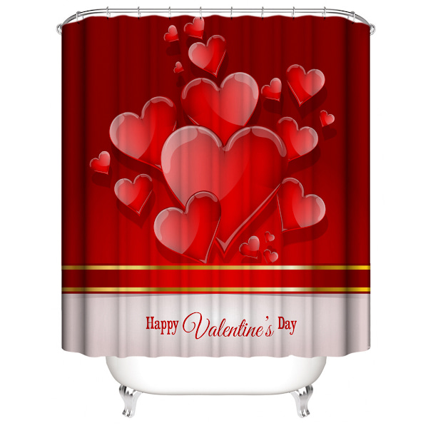 ##/Valentinsdag Kærlighed Polyester Bruseforhæng - 180*180CM##/