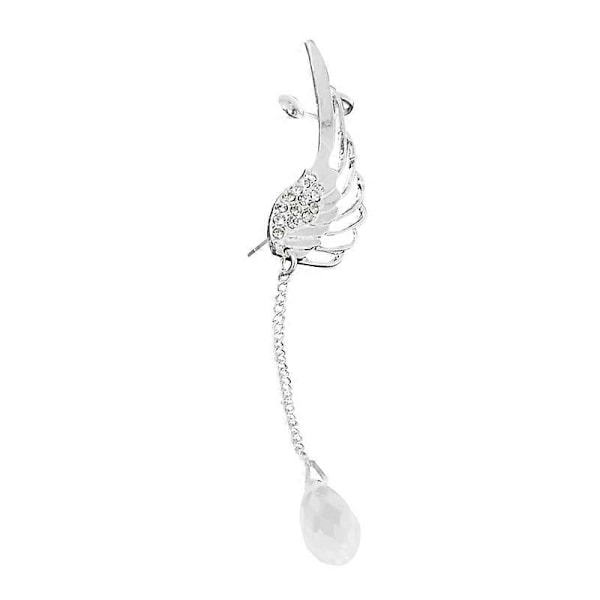 1 stk. Dame Engel Vinge Rhinestone Kvast Hænge Ørestik Øreklips Smykkegave Ear Stud Left