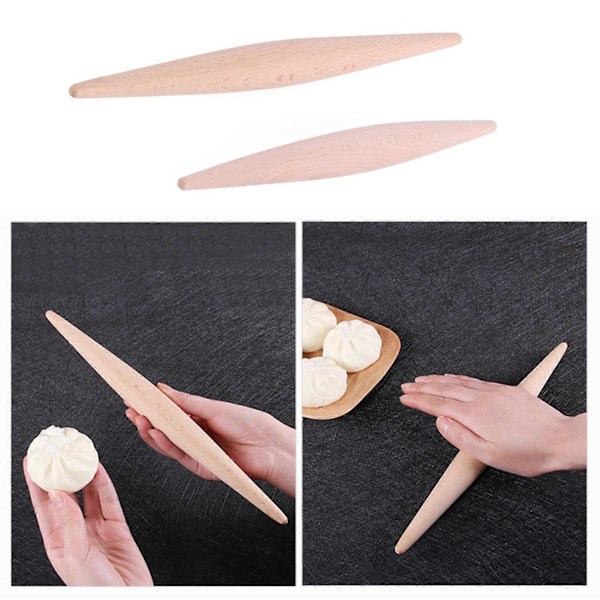 Dobbelt-Tip Non-Stick Kagerulle Fint Træhåndværk Kagerulle Kage- og Pastatilbehør 28cm