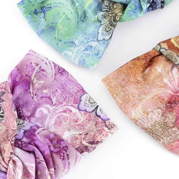 Brede Boho Hodebånd Elastisk Knute Hodebånd Blomst Trykk H