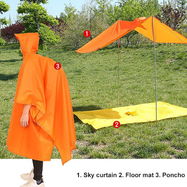 ##/Regnjakke til udendørs vandreture, tre-i-en poncho##/