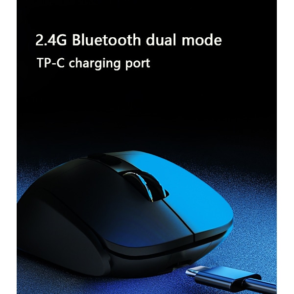 Sort genopladelig trådløs dual-mode bluetooth mus