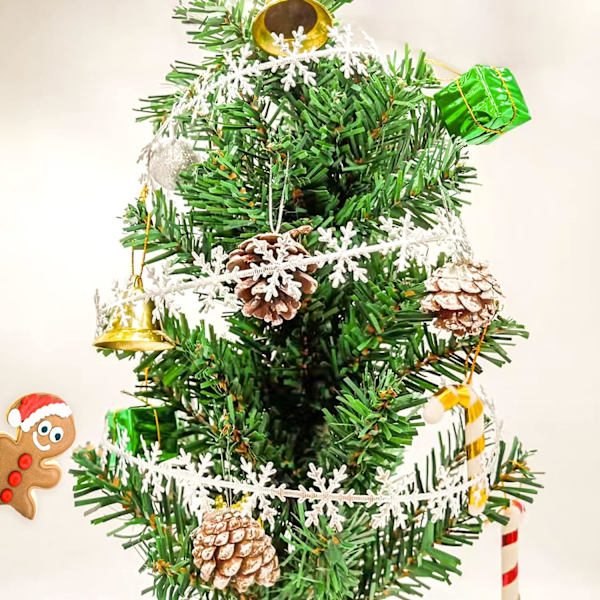 2 Snefnug Bånd med Blonder og Paljetter, Julepynt
