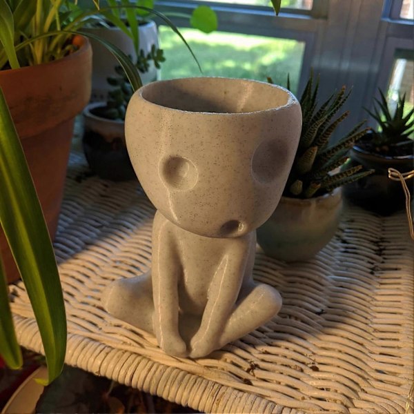 Blomsterpotte Kreativ Form Vanntett Resin Fluorescerende Blomsterpotte Portrett Skulptur Dekorasjon Hjemmeforsyninger C