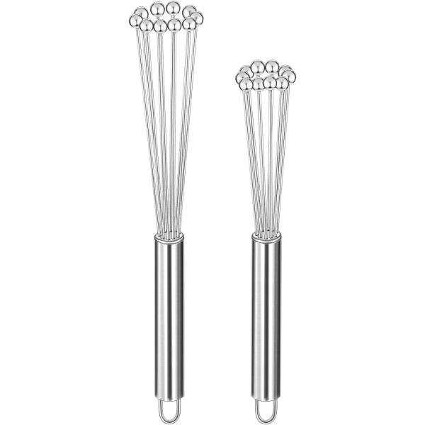 2 Pieces (10 Inch and 12 Inch) Stainless Steel Ball Whisk Wire E