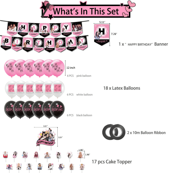 Blackpink Party Supplies for Fans Birthday Party Decorations - 1