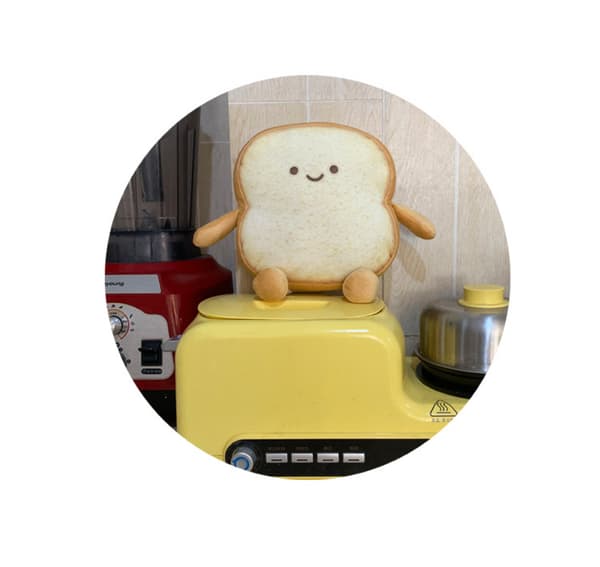 Mjukisfigur Toast Skivat Bröd Kudde 18CM Brödform Mjuk Kudde