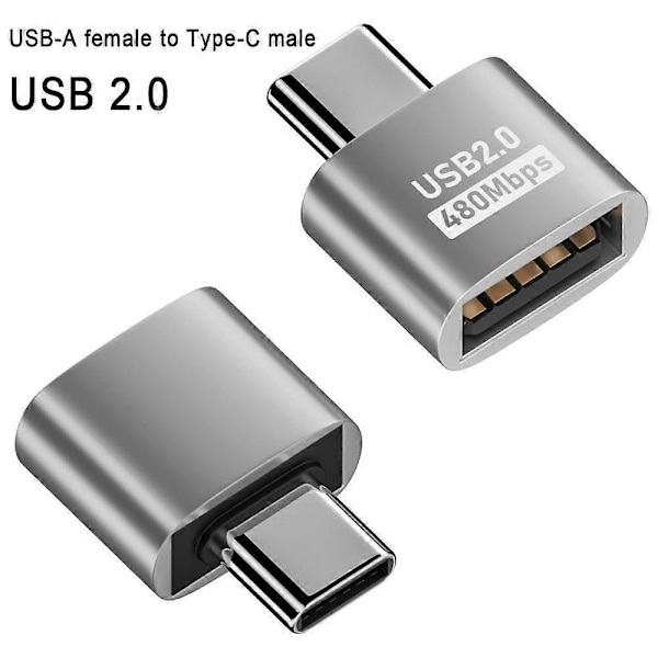 Telefonadapter Typ-C till USB-A 2.0 480Mbps Höghastighetsdataöverföring Multifunktionell Laddningsadapter C