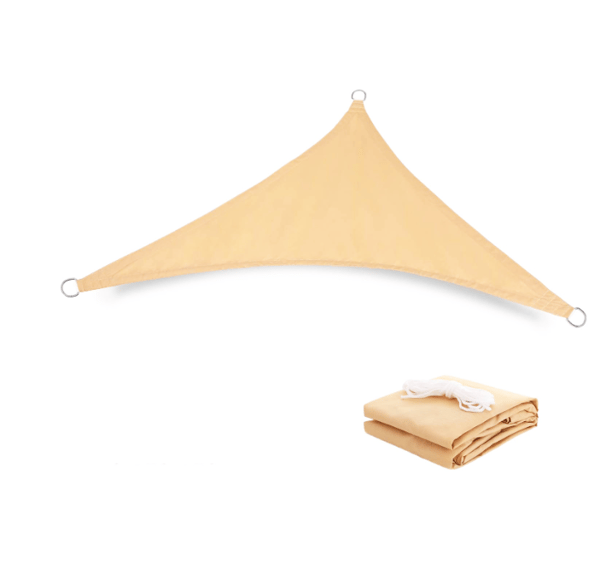 (Beige) Triangel solseil 3X3X3m - 300D solbeskyttelse paraply