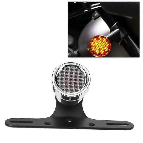 LED Motorcykel Baglygte Bremselys Mesh Grill Halelygte Passer til HondaSilver