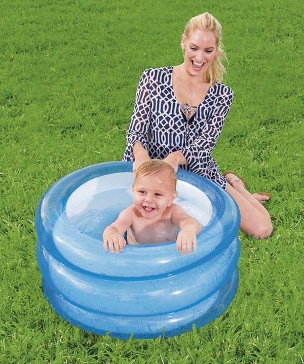 Rund badpool med uppblåsbart botten 3 ringar 70 x 30 cm, 2-pack