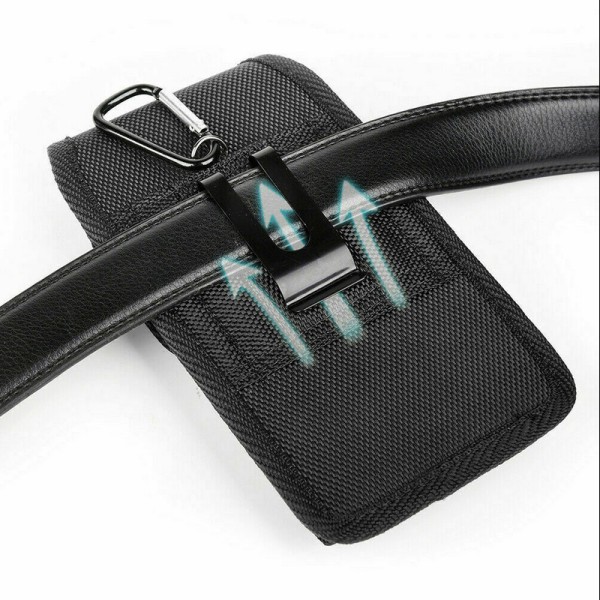 Mobiltelefonväska bältesväska (svart 2-pack, lämplig för 5,0-5,5 tum