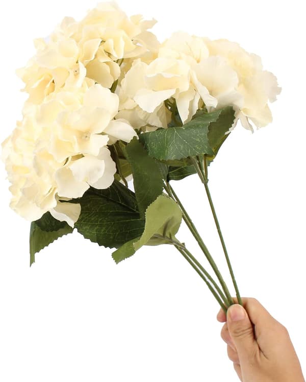 2 Pak Kunstige Silke Hortensia Blomster - Til Blomsterbuketter, H