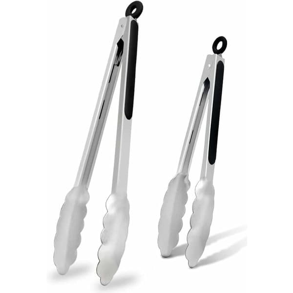 Sett med 2 grilltenger - 18 cm + 30 cm rustfritt stål og varmebestandig